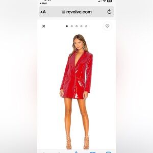 h:ours Trixy Sequin Blazer Dress in Red Gaga from REVOLVE. Size XXS.